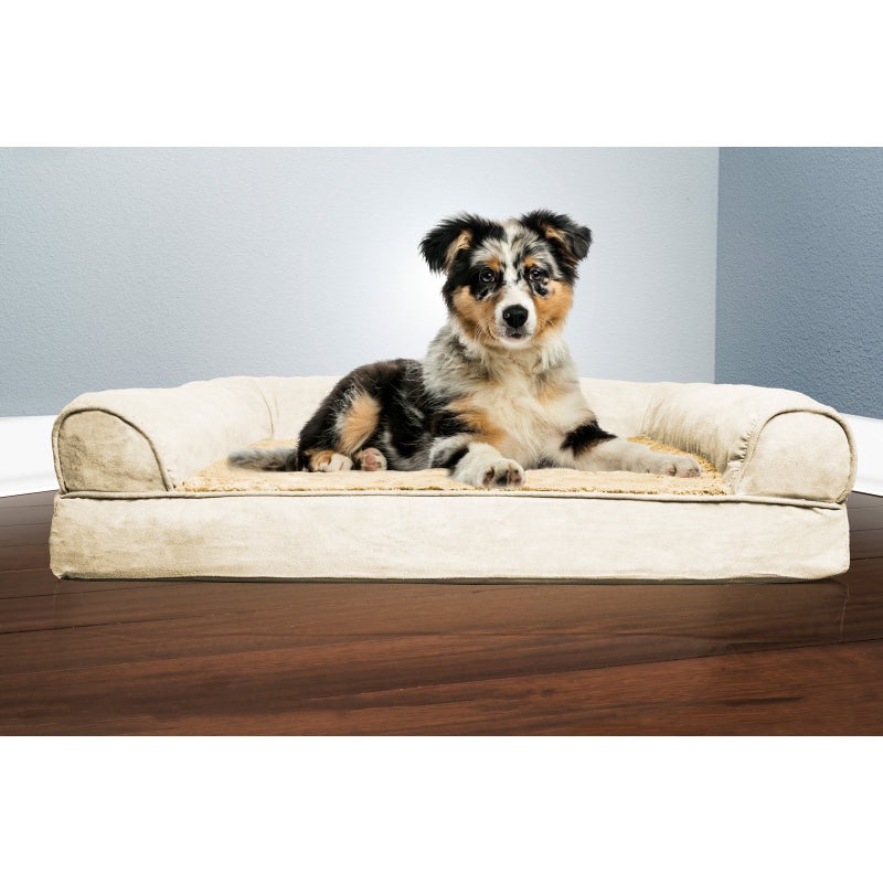 Furhaven Orthopedic Dog Bed for Medium/Small Dogs w/ Removable Bolsters & Washable Cover, For Dogs Up to 35 lbs - Plush & Suede Sofa - Gray, Medium - Image 4